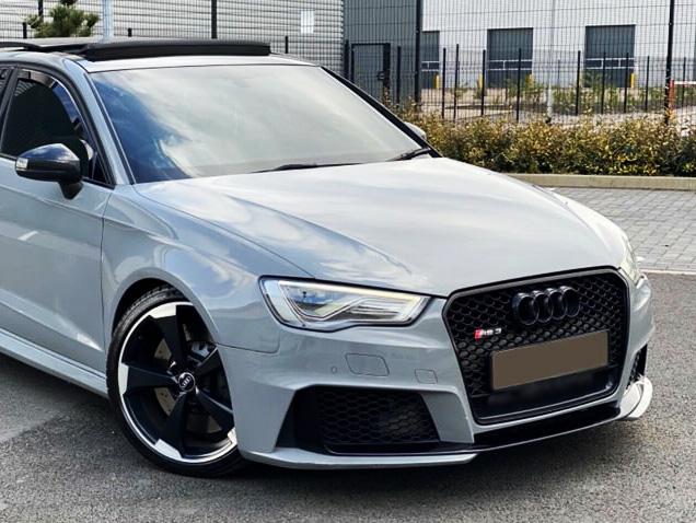Audi A3 Pre-Facelift 8V 2012-2015 Hatchback Front Bumper RS3 Black Quattro Style